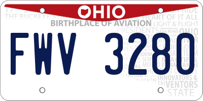 OH license plate FWV3280