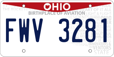 OH license plate FWV3281