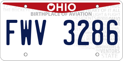 OH license plate FWV3286