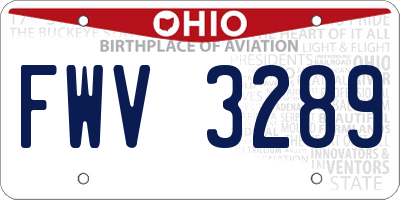 OH license plate FWV3289