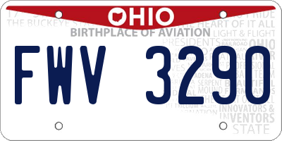OH license plate FWV3290
