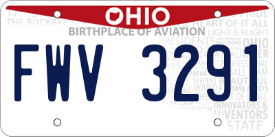 OH license plate FWV3291