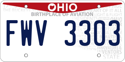 OH license plate FWV3303