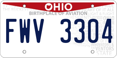 OH license plate FWV3304