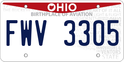 OH license plate FWV3305