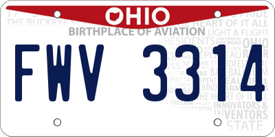 OH license plate FWV3314