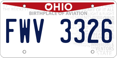 OH license plate FWV3326