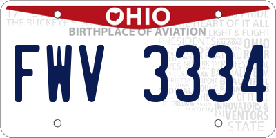 OH license plate FWV3334
