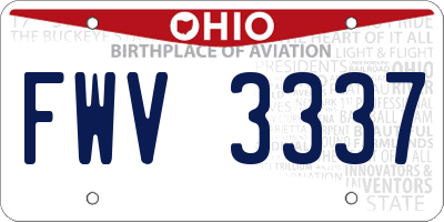 OH license plate FWV3337