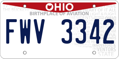 OH license plate FWV3342