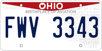 OH license plate FWV3343
