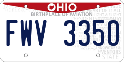 OH license plate FWV3350