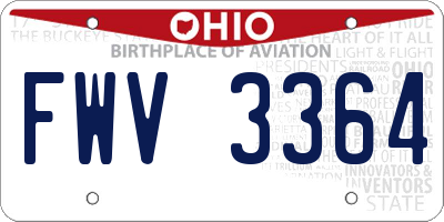 OH license plate FWV3364