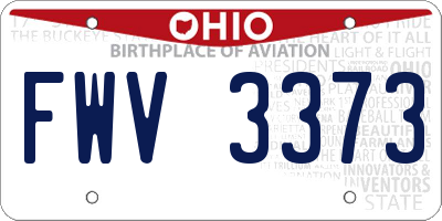 OH license plate FWV3373