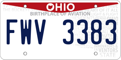 OH license plate FWV3383
