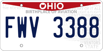OH license plate FWV3388