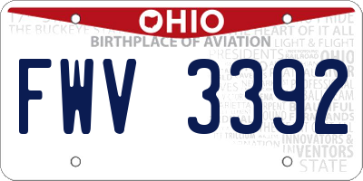 OH license plate FWV3392