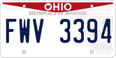 OH license plate FWV3394