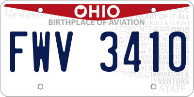 OH license plate FWV3410