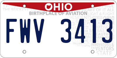 OH license plate FWV3413