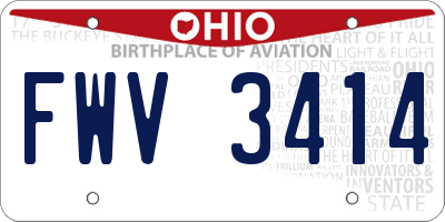 OH license plate FWV3414