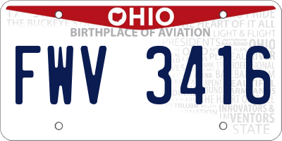 OH license plate FWV3416
