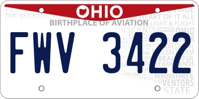 OH license plate FWV3422