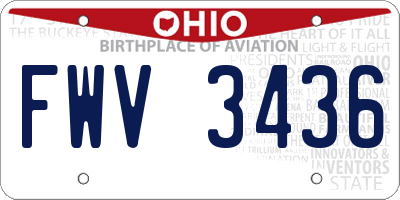 OH license plate FWV3436