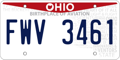 OH license plate FWV3461