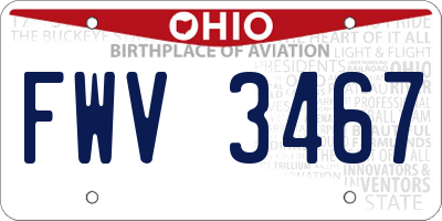 OH license plate FWV3467