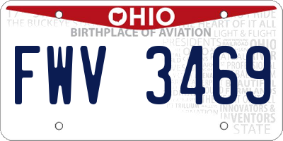 OH license plate FWV3469