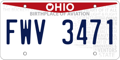 OH license plate FWV3471