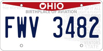 OH license plate FWV3482