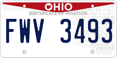 OH license plate FWV3493