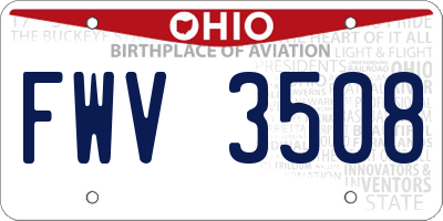 OH license plate FWV3508