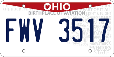 OH license plate FWV3517