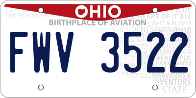 OH license plate FWV3522