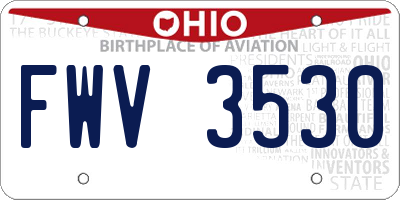 OH license plate FWV3530