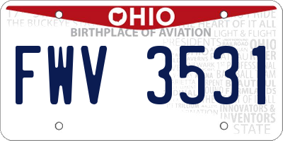 OH license plate FWV3531