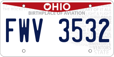 OH license plate FWV3532