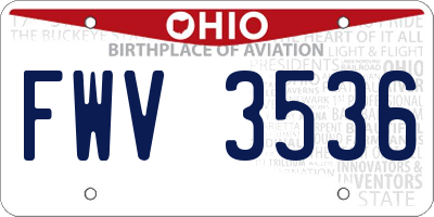 OH license plate FWV3536
