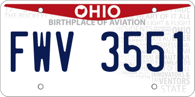OH license plate FWV3551