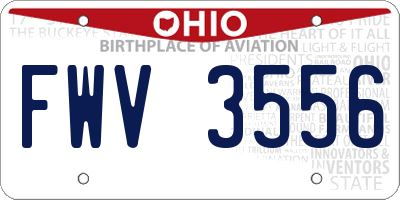 OH license plate FWV3556