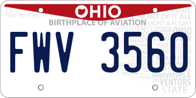 OH license plate FWV3560