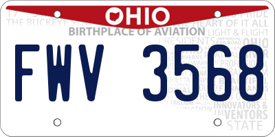 OH license plate FWV3568
