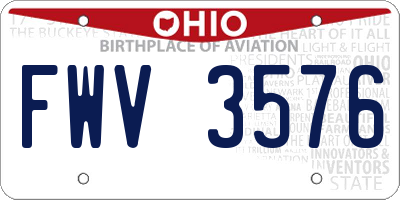OH license plate FWV3576