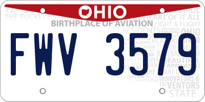 OH license plate FWV3579