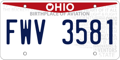 OH license plate FWV3581