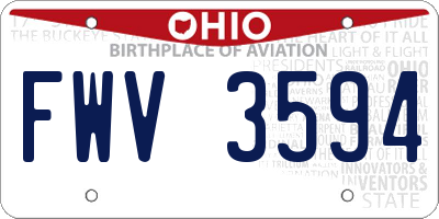 OH license plate FWV3594