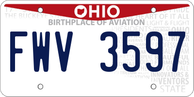 OH license plate FWV3597
